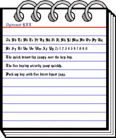 Agincourt LET Regular animated font preview Agincourt LET Regular animated font preview