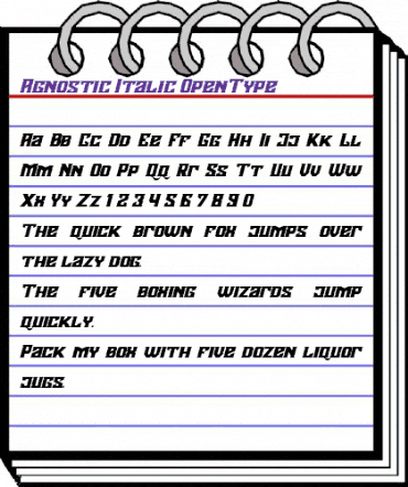 Agnostic Italic Regular animated font preview Agnostic Italic Regular animated font preview