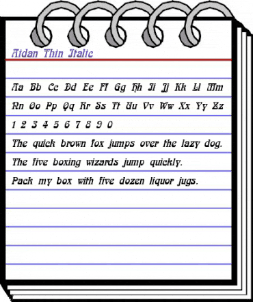 Aidan Thin Italic animated font preview Aidan Thin Italic animated font preview