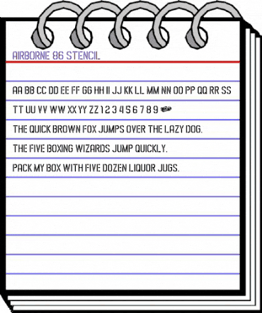 Airborne 86 Stencil Regular animated font preview Airborne 86 Stencil Regular animated font preview