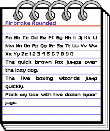 Airbrake Rounded animated font preview
