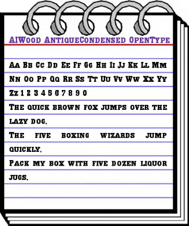 AIWood AntiqueCondensed animated font preview