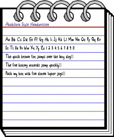 Akabiluru Style Handwritten animated font preview