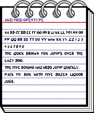 a Aksi Mosi Regular animated font preview