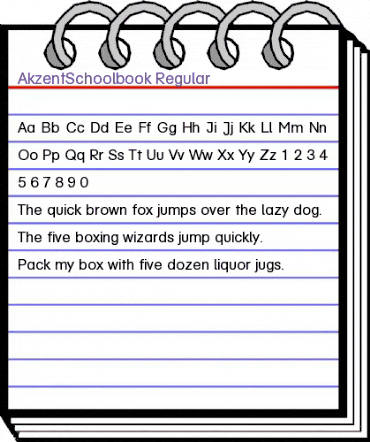 AkzentSchoolbook Regular animated font preview