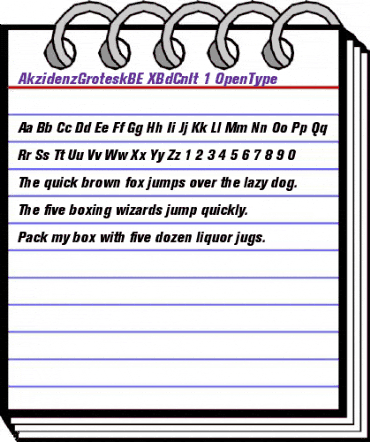 Berthold Akzidenz Grotesk BE Extra Bold Condensed Italic animated font preview