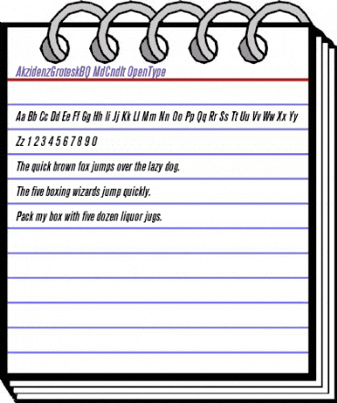 Akzidenz-Grotesk BQ Medium Condensed Italic animated font preview Akzidenz-Grotesk BQ Medium Condensed Italic animated font preview