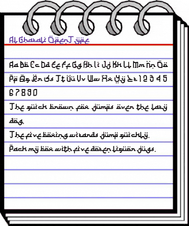 Al Ghazali Regular animated font preview