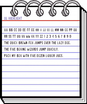 AL Highlight Regular animated font preview AL Highlight Regular animated font preview