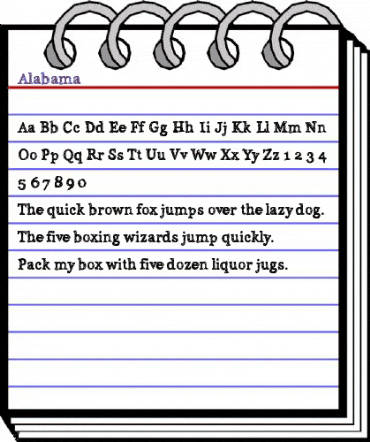 Alabama Bold Italic animated font preview