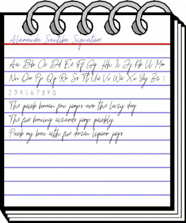 Alamanda Santika Signature Regular animated font preview