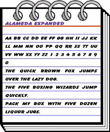 Alameda  Expanded Regular animated font preview