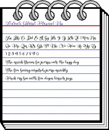 Alarate Script Personal Use Regular animated font preview