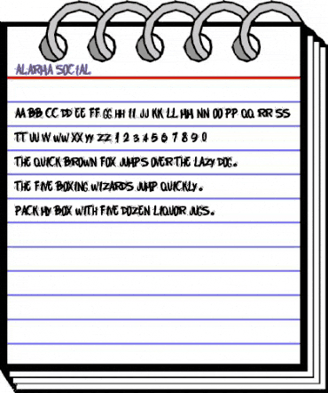 Alarma Social Regular animated font preview