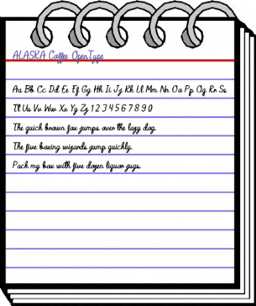 ALASKA Coffee Regular animated font preview