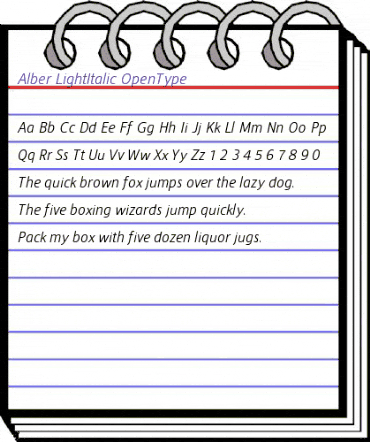 Alber Light Italic animated font preview Alber Light Italic animated font preview