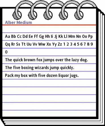 Alber Medium animated font preview