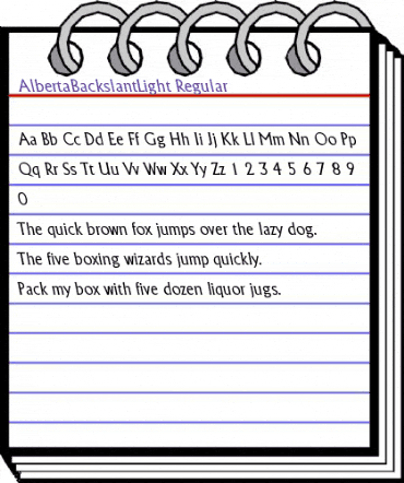 AlbertaBackslantLight Regular animated font preview AlbertaBackslantLight Regular animated font preview