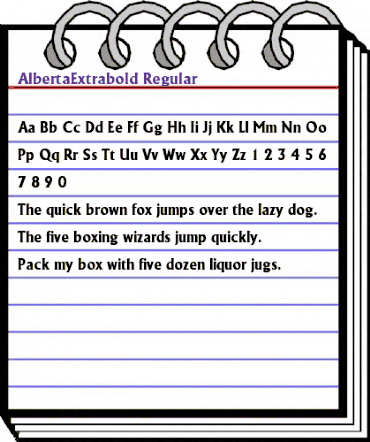 AlbertaExtrabold Regular animated font preview