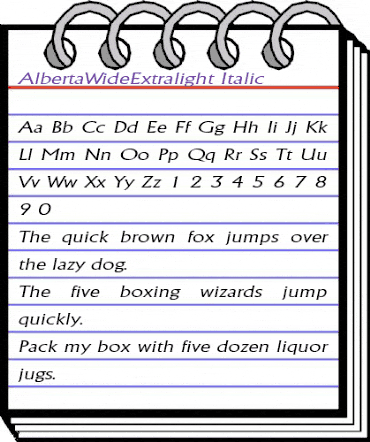 AlbertaWideExtralight Italic animated font preview AlbertaWideExtralight Italic animated font preview