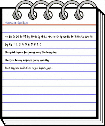 Alberteen Regular animated font preview Alberteen Regular animated font preview