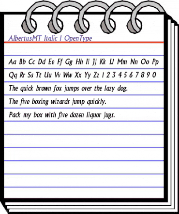 Albertus MT Italic animated font preview Albertus MT Italic animated font preview