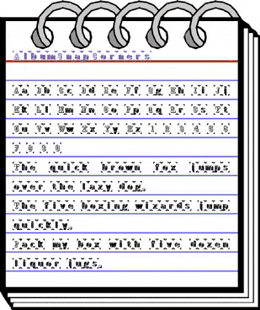 AlbumSnapCorners Regular animated font preview