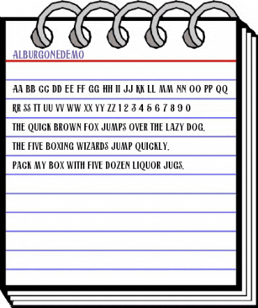 Alburgone DEMO Regular animated font preview