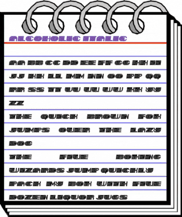 Alcoholic Italic animated font preview