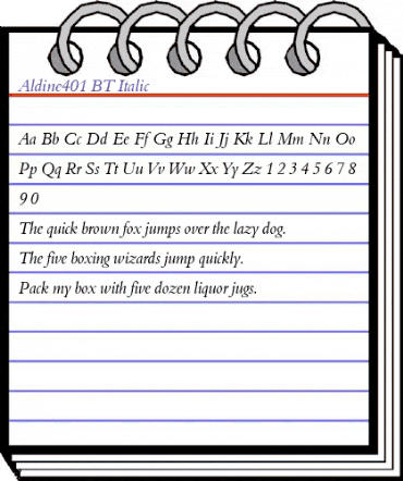 Aldine401 BT Italic animated font preview Aldine401 BT Italic animated font preview