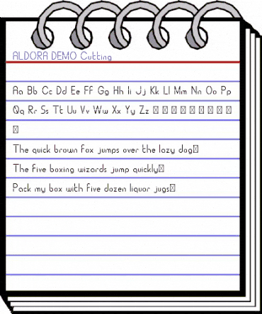 ALDORA DEMO Cutting Regular animated font preview