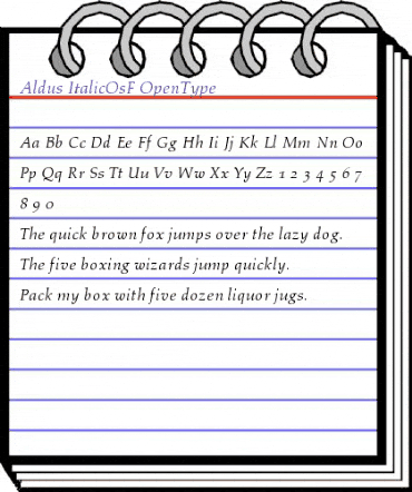 Aldus Italic Oldstyle Figures animated font preview