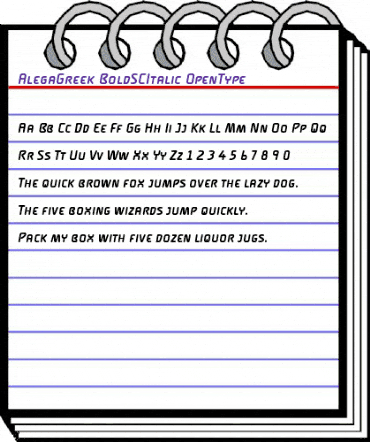 AlegaGreek-BoldSCItalic Regular animated font preview