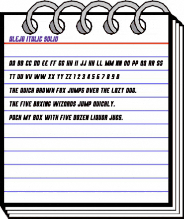 Alejo Solid Italic animated font preview