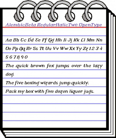AlembicBeta-RegularItalicTwo Regular animated font preview AlembicBeta-RegularItalicTwo Regular animated font preview