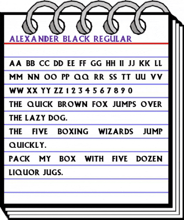 Alexander Black Regular animated font preview