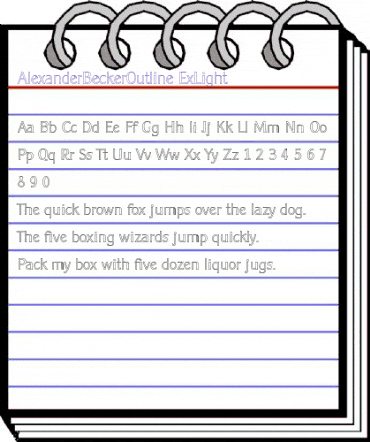 AlexanderBeckerOutline-ExLight Regular animated font preview AlexanderBeckerOutline-ExLight Regular animated font preview