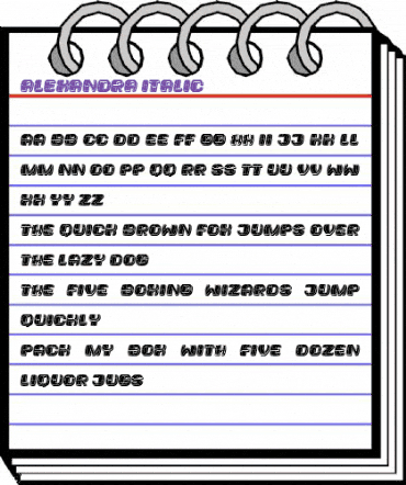 Alexandra Italic animated font preview