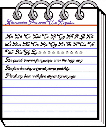 Alexandra Personal Use Regular animated font preview