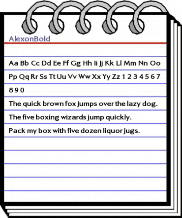 AlexonBold Regular animated font preview