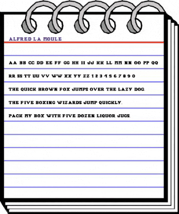 ALFRED LA MOULLE Regular animated font preview