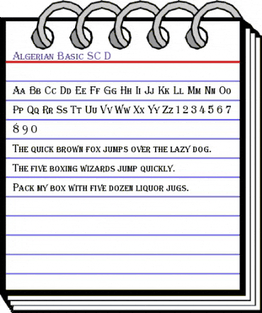 Algerian Basic SC D Regular animated font preview