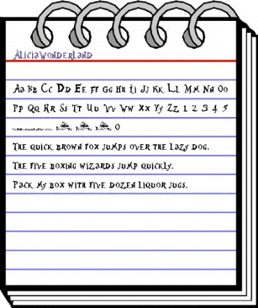 AliciaWonderland Regular animated font preview