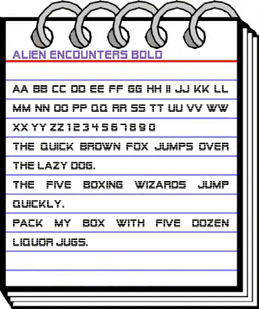 Alien Encounters Bold animated font preview