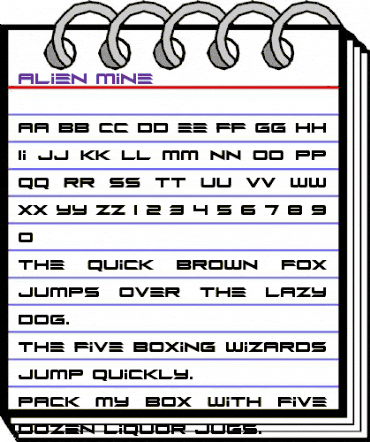 Alien Mine Regular animated font preview