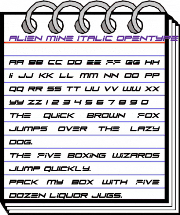Alien Mine Italic animated font preview