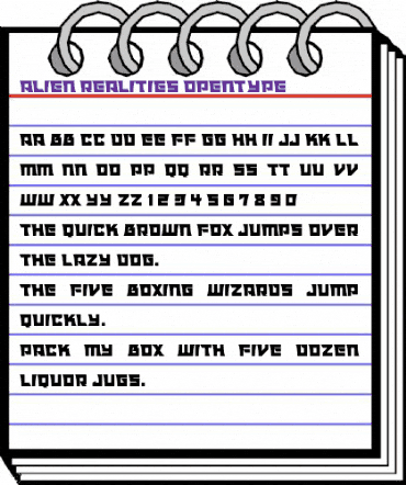 Alien Realities Regular animated font preview