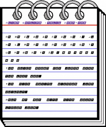 Alien Skyline Italic animated font preview