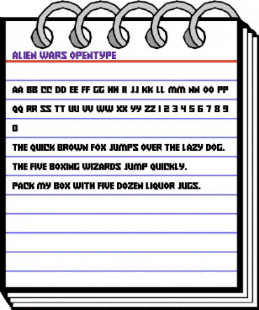 Alien Wars Regular animated font preview