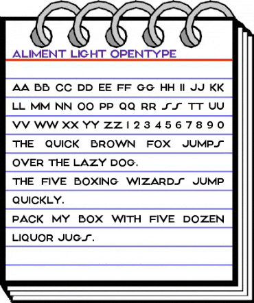 Aliment Light animated font preview